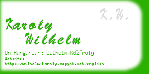 karoly wilhelm business card